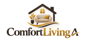 ComfortLivingA Cozy Gold Home Logo